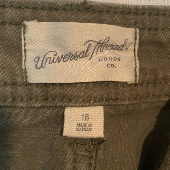 Universal Thread Women’s Olive green high-rise sailor wide leg denim jeans sz 16 - Picture 4 of 9